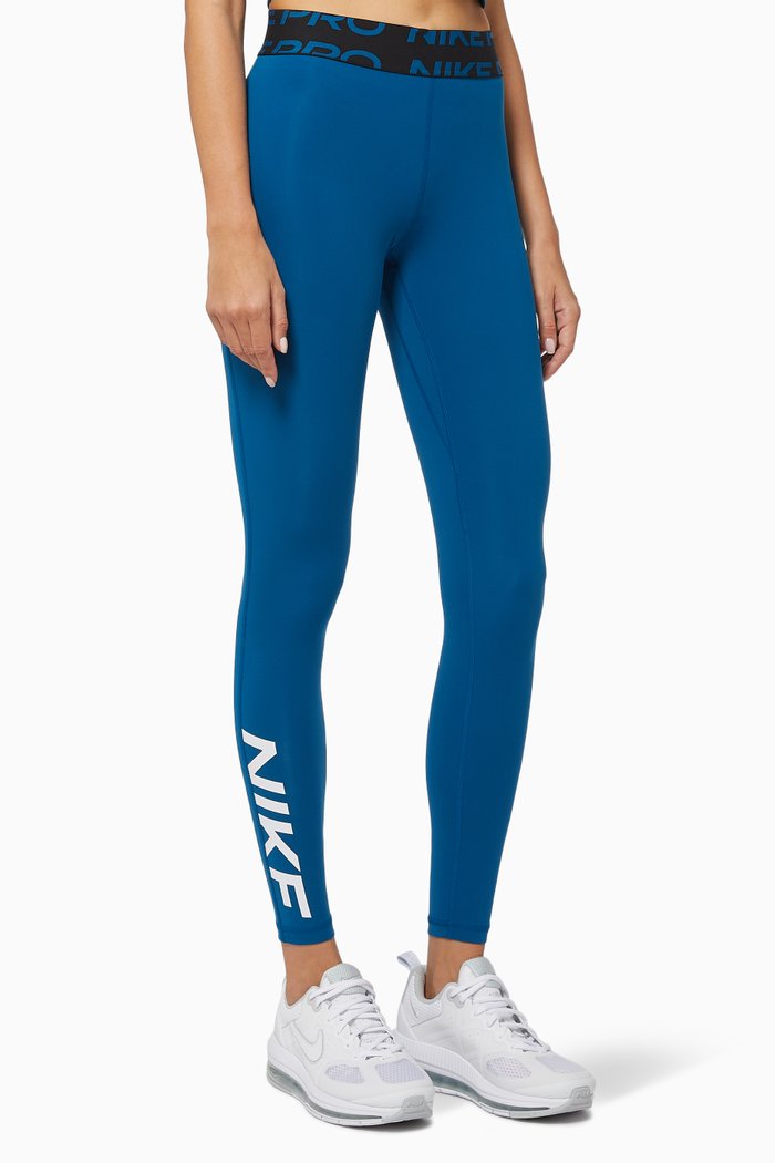 

Pro Dri-FIT Mid-Rise Graphic Leggings in Recycled Polyester, Blue