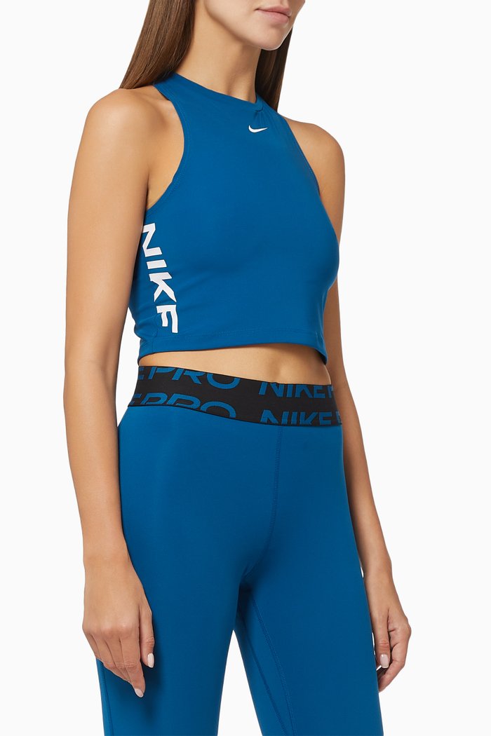 

Pro Dri-FIT Cropped Graphic Tank in Recycled Polyester, Blue