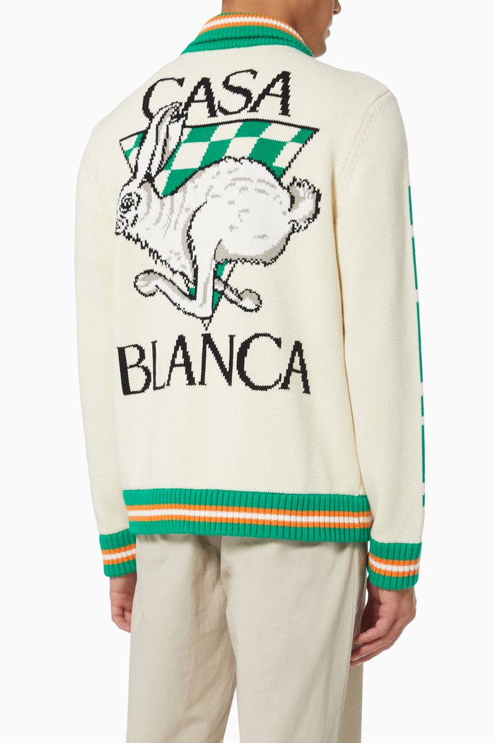 

Casa Racing Intarsia Knit in Wool, Neutral
