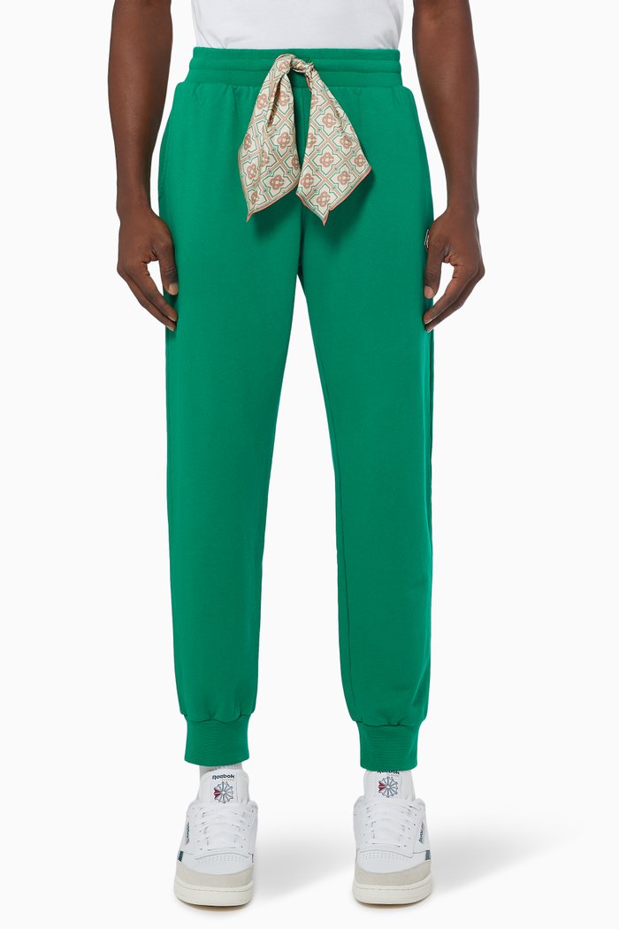 Scarf Sweatpants in Cotton Terry, Green