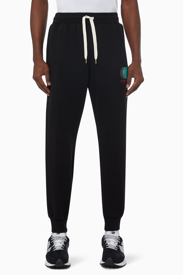 

Grand Prix Logo Sweatpants in Cotton Terry, Black