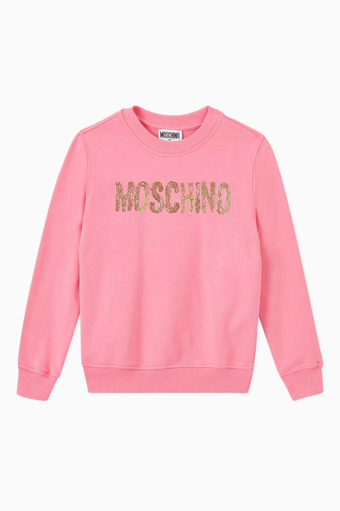 

Gold Logo Sweatshirt in Cotton, Pink