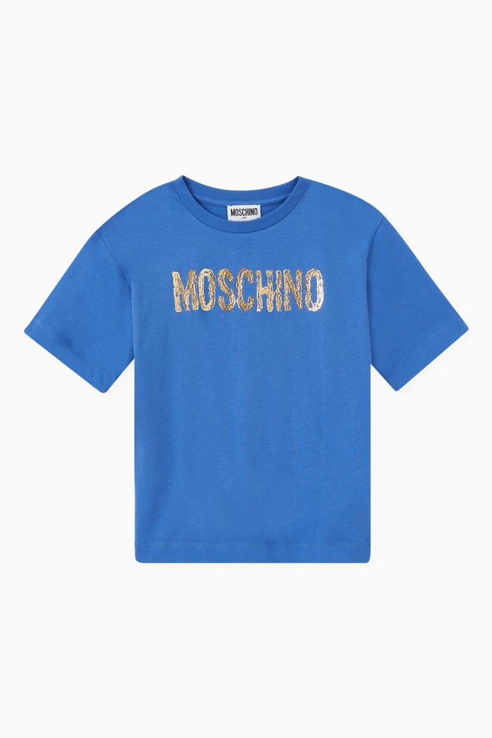 

Gold Logo T-shirt in Cotton, Blue