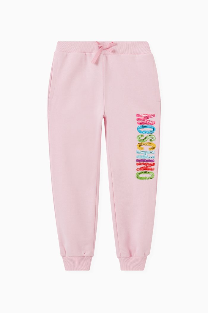 

Colourful Logo Trackpants in Cotton, Pink