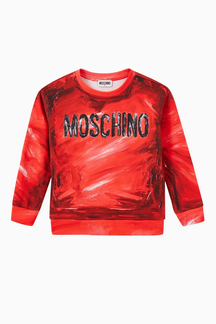 

Trompe L'oeil-effect Logo Sweatshirt in Cotton, Red