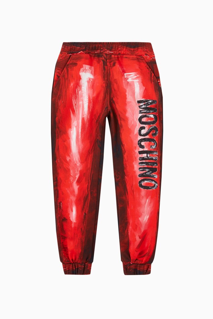 

Trompe L'oeil Painterly-effect Logo Sweatpants in Cotton, Red
