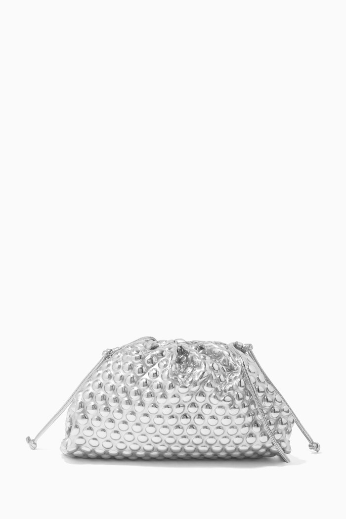 

Mini Pouch in Metallised Fabric, Silver