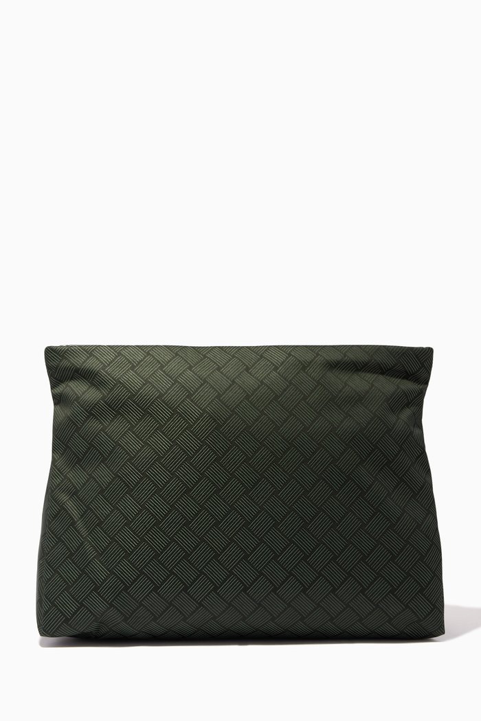 

Large Wash Bag in Intrecciato Jacquard Recycled Nylon, Green