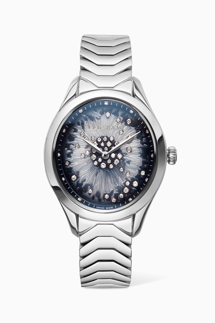 

Mystère D'Elie Fleur Diamond Quartz Watch, 28mm, Silver