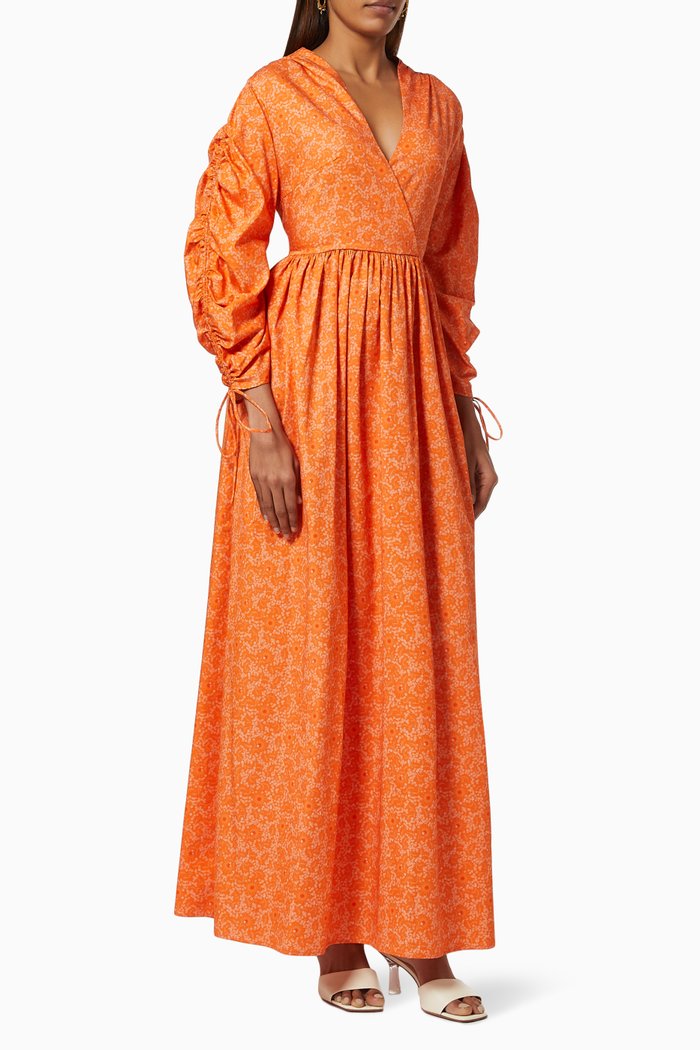 

Freya Dress in Cotton, Orange