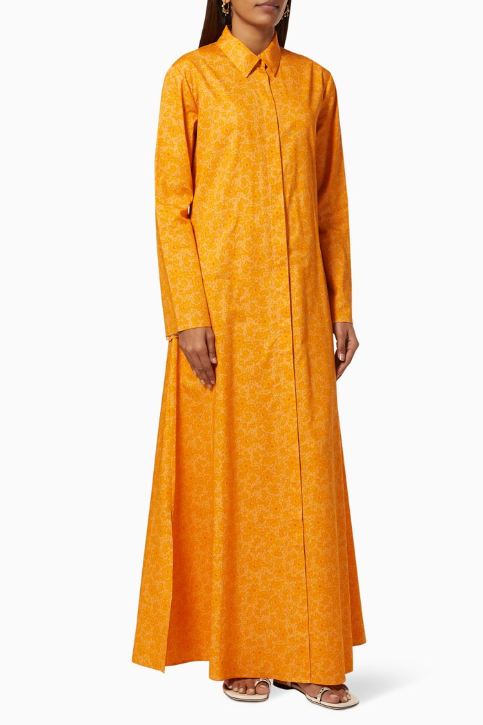 

Phoebe Floral Shirt Dress, Orange