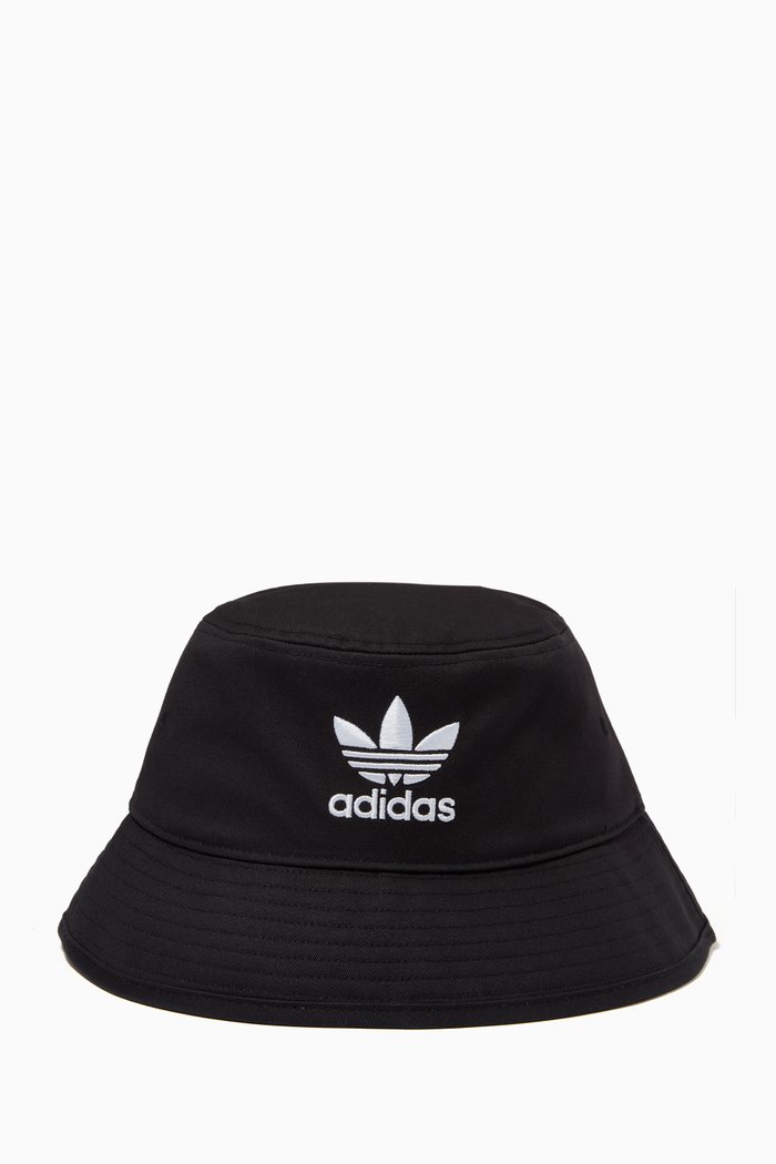 

Trefoil Bucket Hat in Cotton Twill, Black