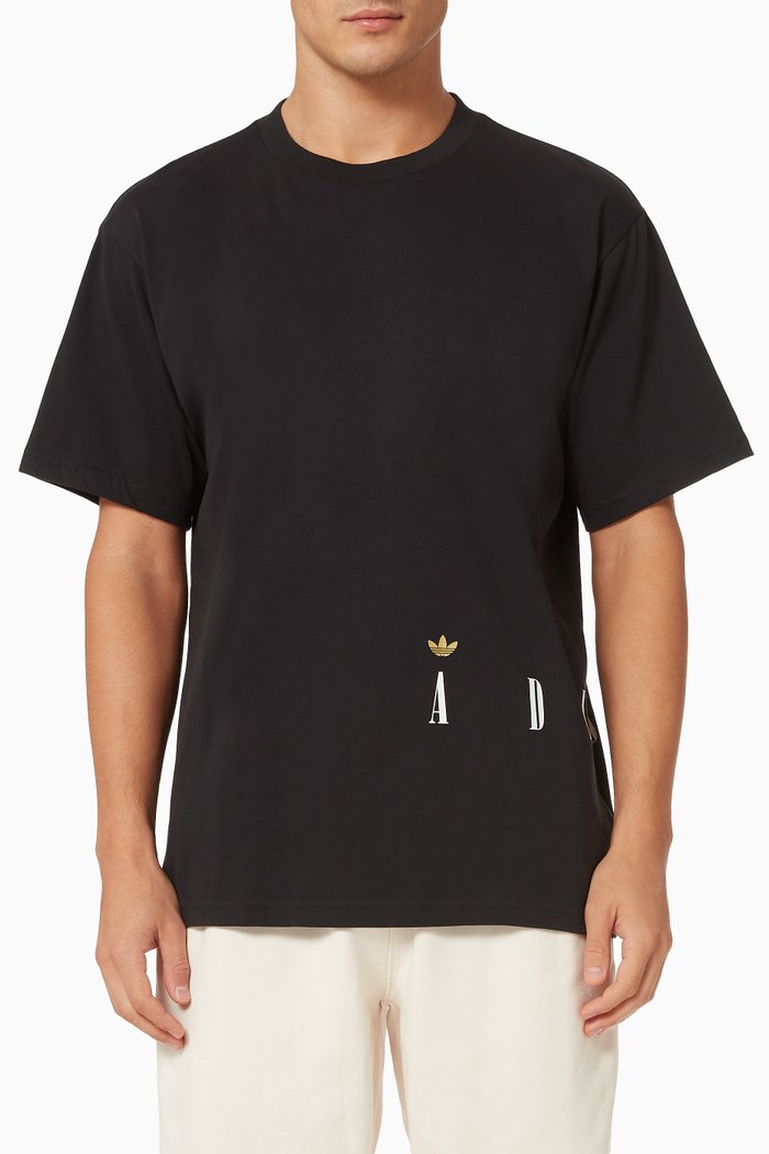 

Trefoil Script Wrap T-shirt in Jersey, Black