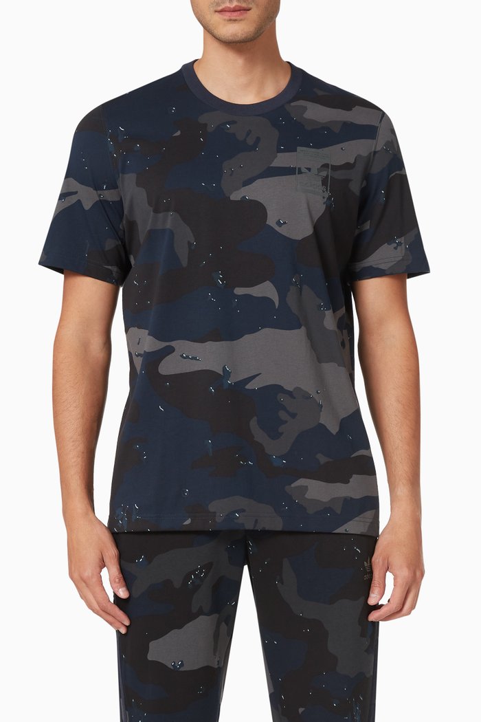 Graphics Camo T-shirt in Single Jersey, Blue