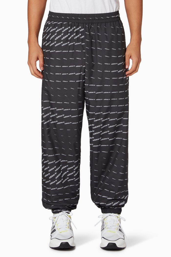 Monogram Trackpants in Recycled Polyester, Black