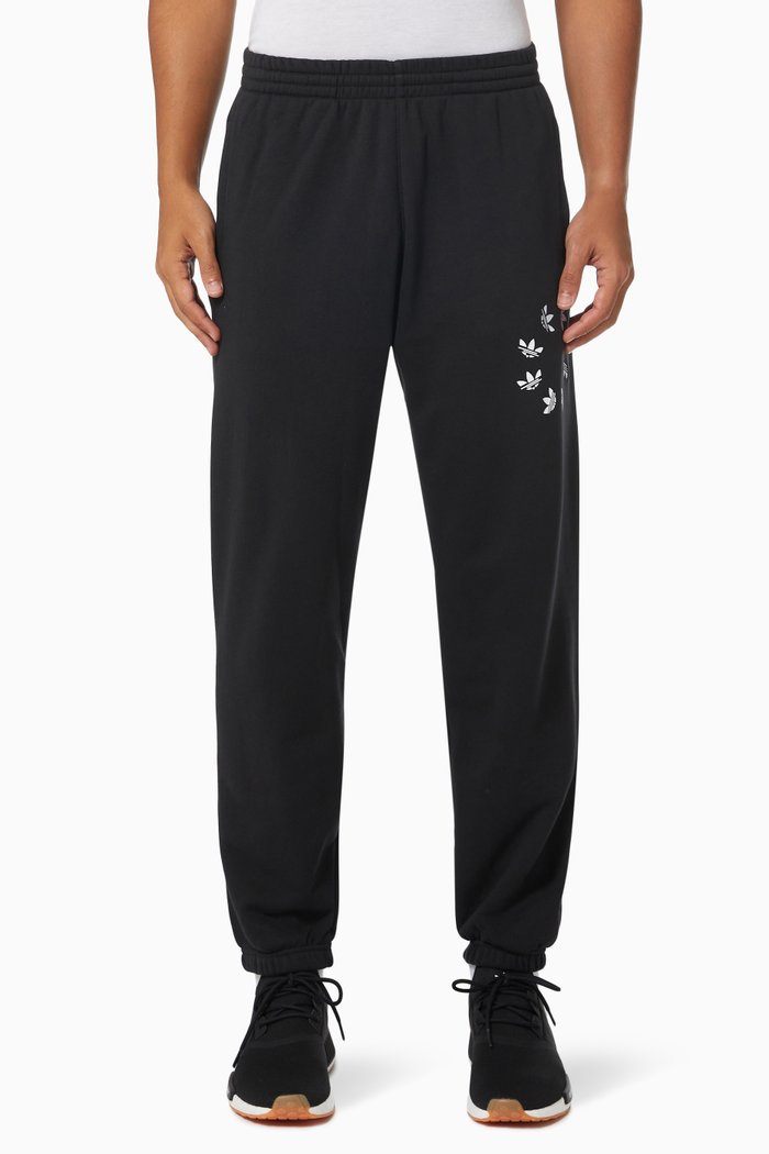 

Shattered Trefoil Sweatpants in French Terry, Black