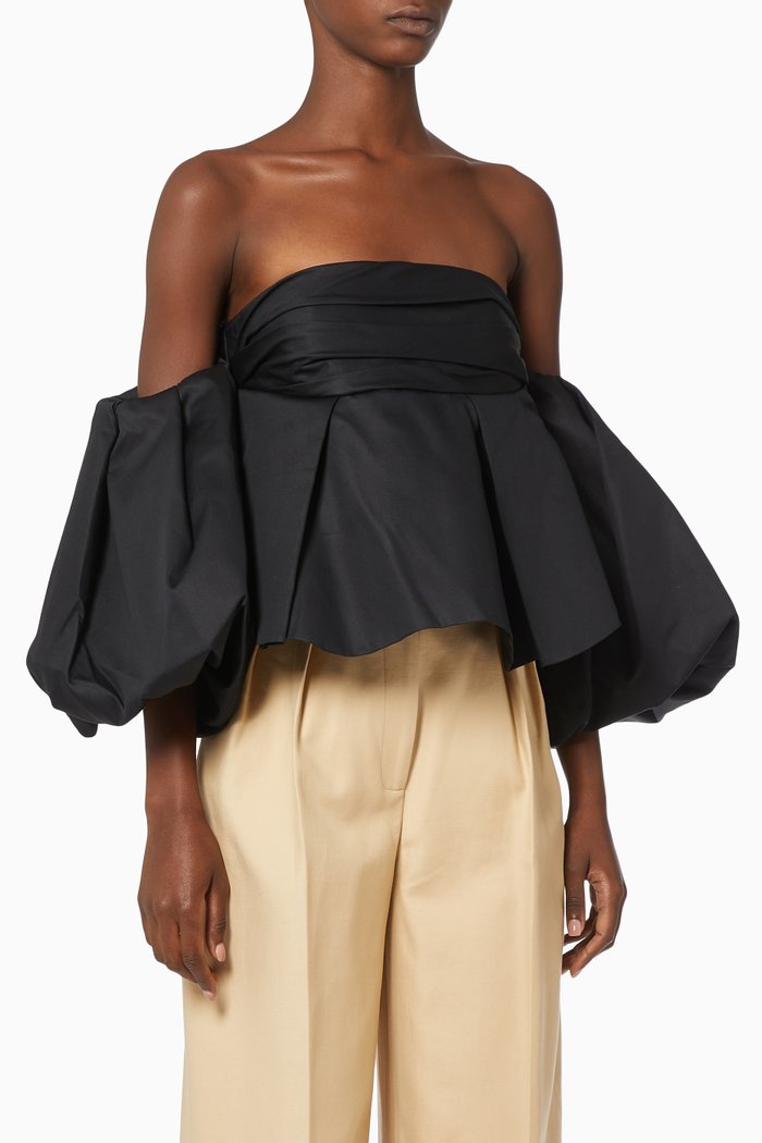 

The Katerina Top in Cotton Twill, Black
