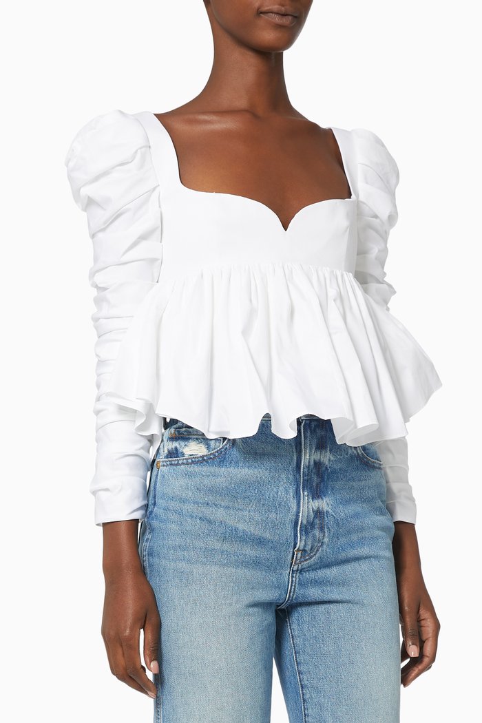 

The Katia Top in Cotton Twill, White