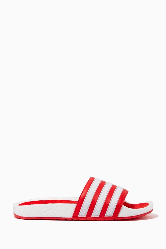 

Adilette Boost Slide Sandals in PU, White