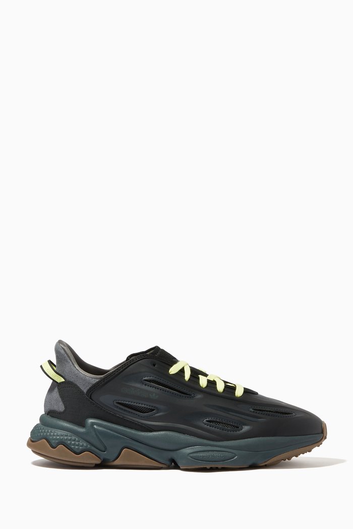 Ozweego Celox Sneakers in Knit Mesh & PU, Black