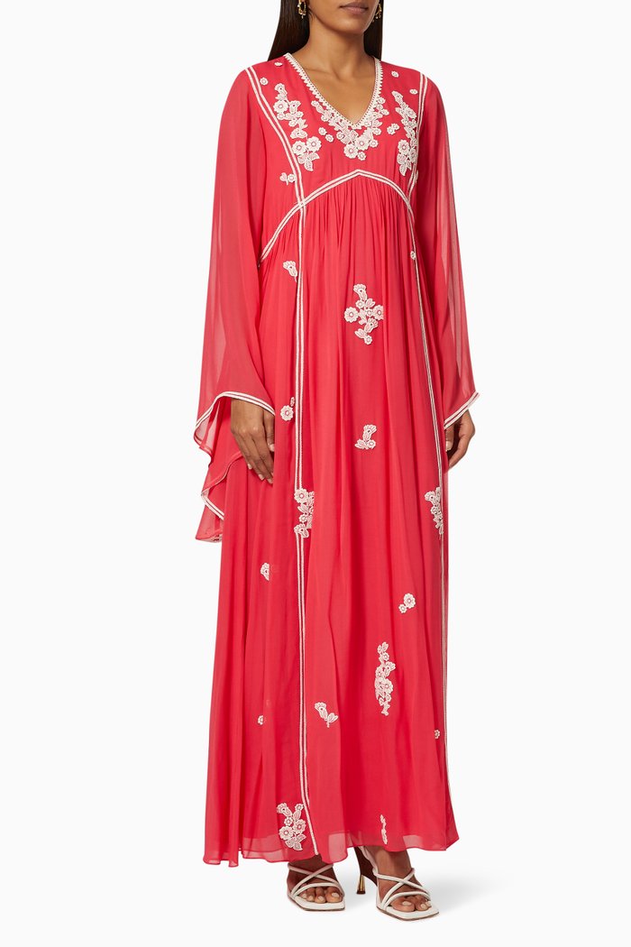 

Folkland Empire Dress in Georgette, Pink