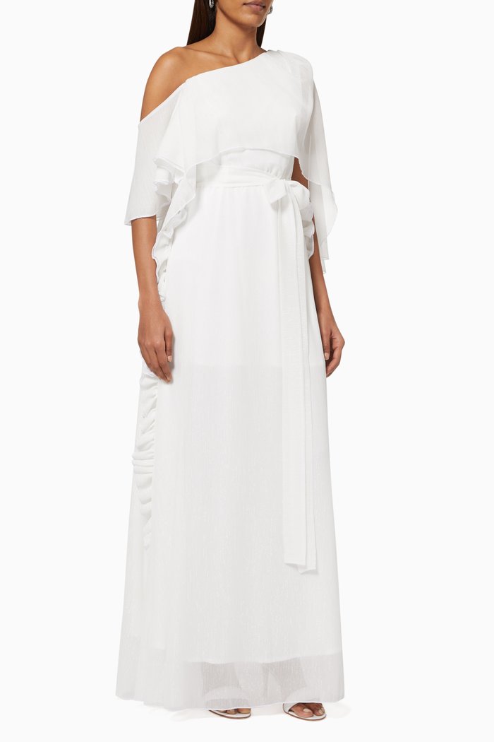 

Shimmer Cape Dress, Neutral