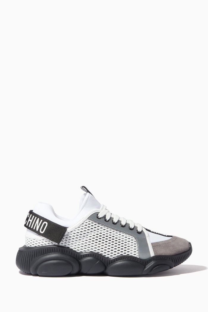

Teddy Sneakers in Mesh & Leather, White