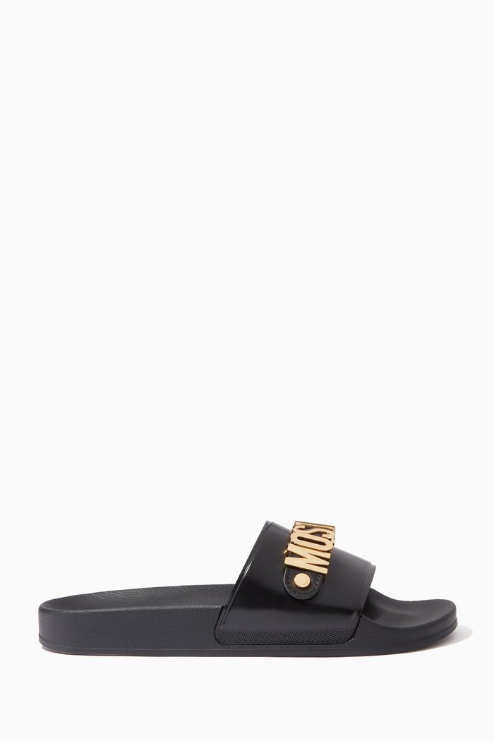 

Logo Pool Slides in Rubber, Black