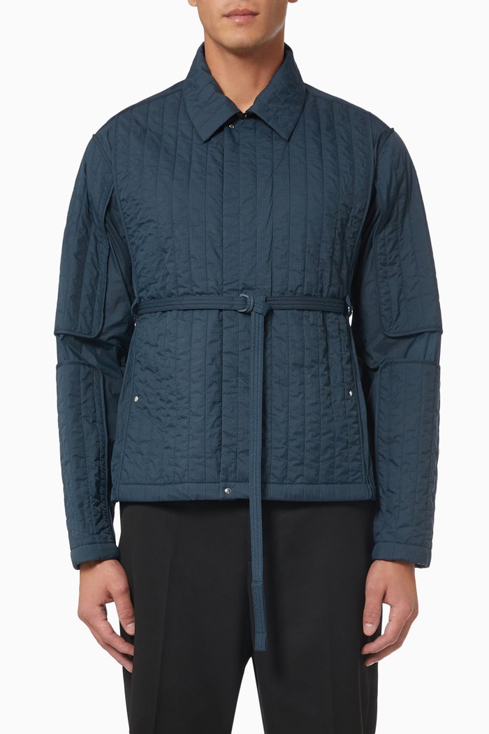 

Quilted Skin Jacket in Nylon, Blue