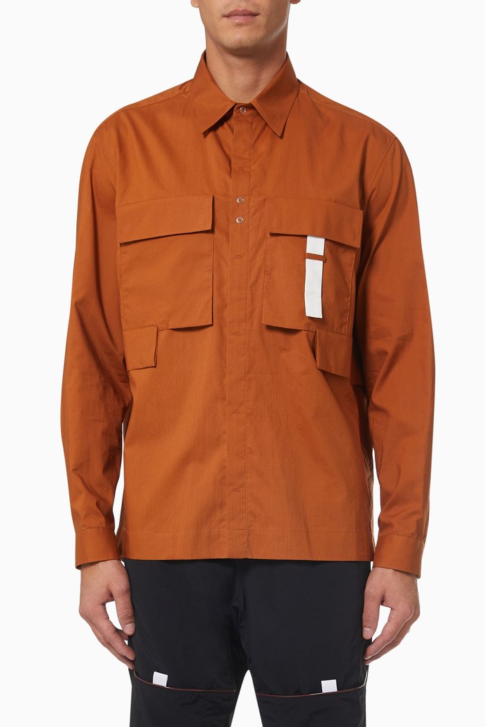 

Utility Shirt in Cotton, Orange