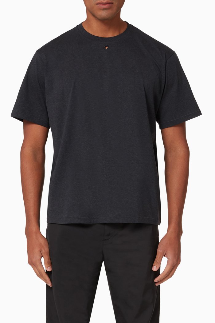 

Embroidered Hole T-shirt in Jersey, Grey