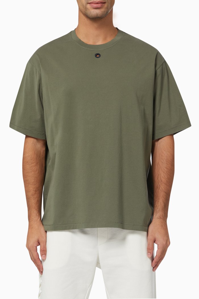 Embroidered Hole T-shirt in Jersey, Green