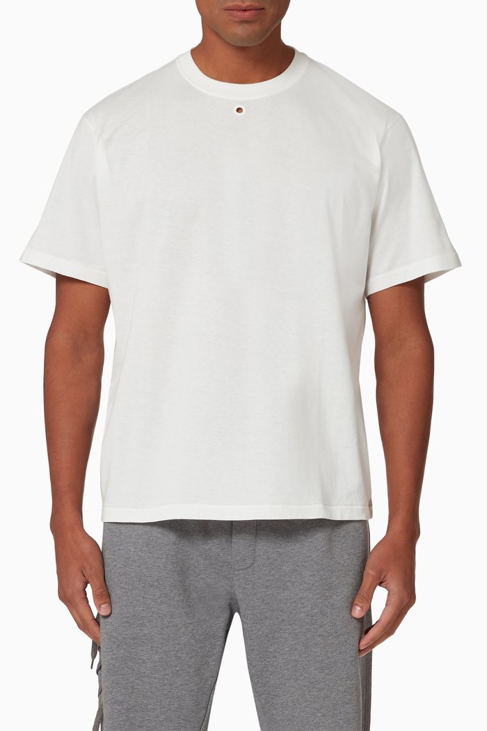 

Embroidered Hole T-shirt in Jersey, White