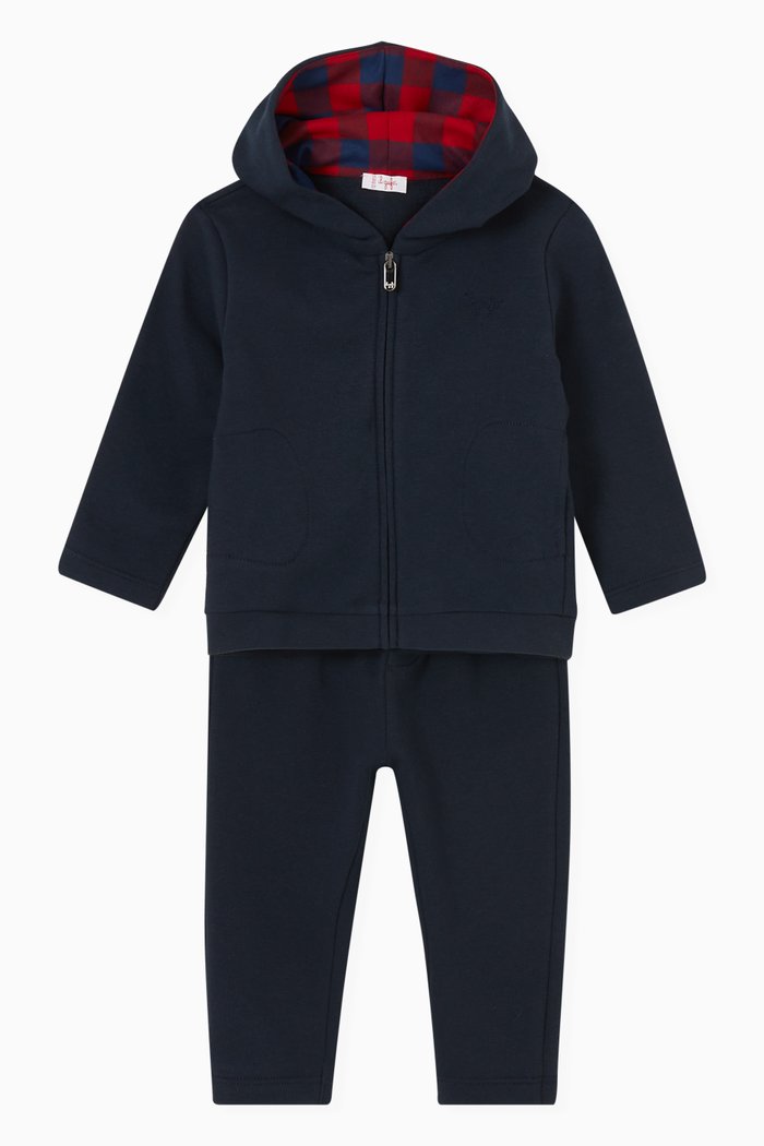 Tracksuit Set in Stretch Cotton, Blue