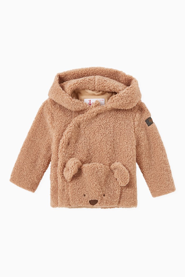 

Bear Hooded Jacket in Stretch Cotton, Neutral