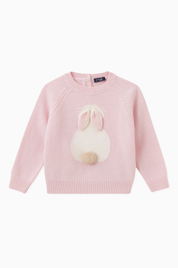 

Bunny Ears & Tail Sweater in Knit, Pink