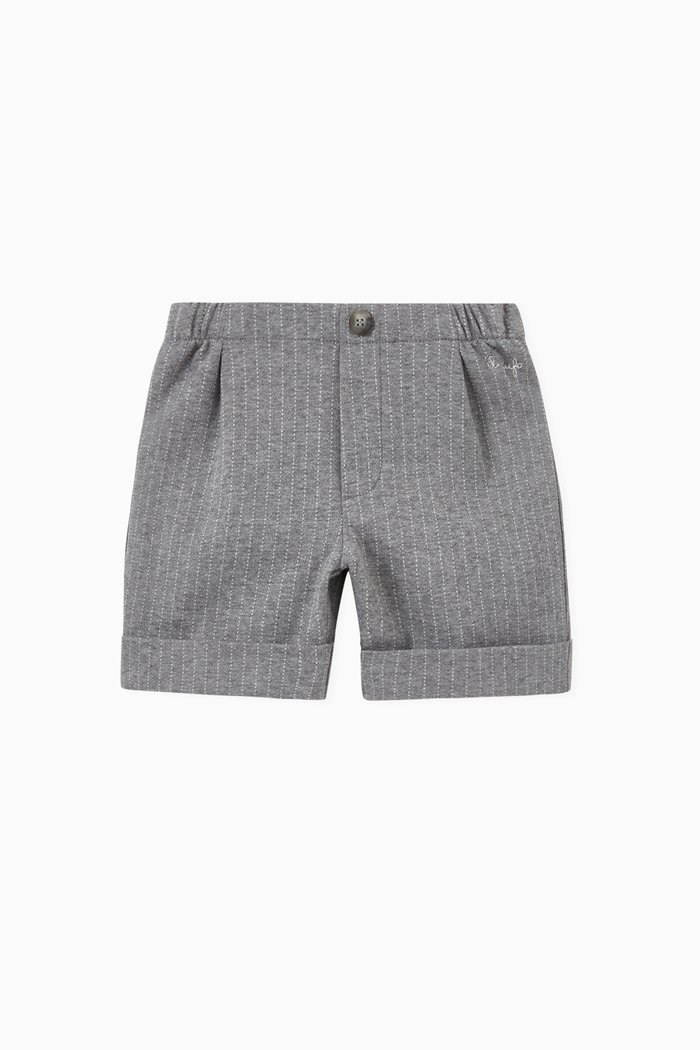

Pinstriped Bermuda Shorts in Jersey, Grey