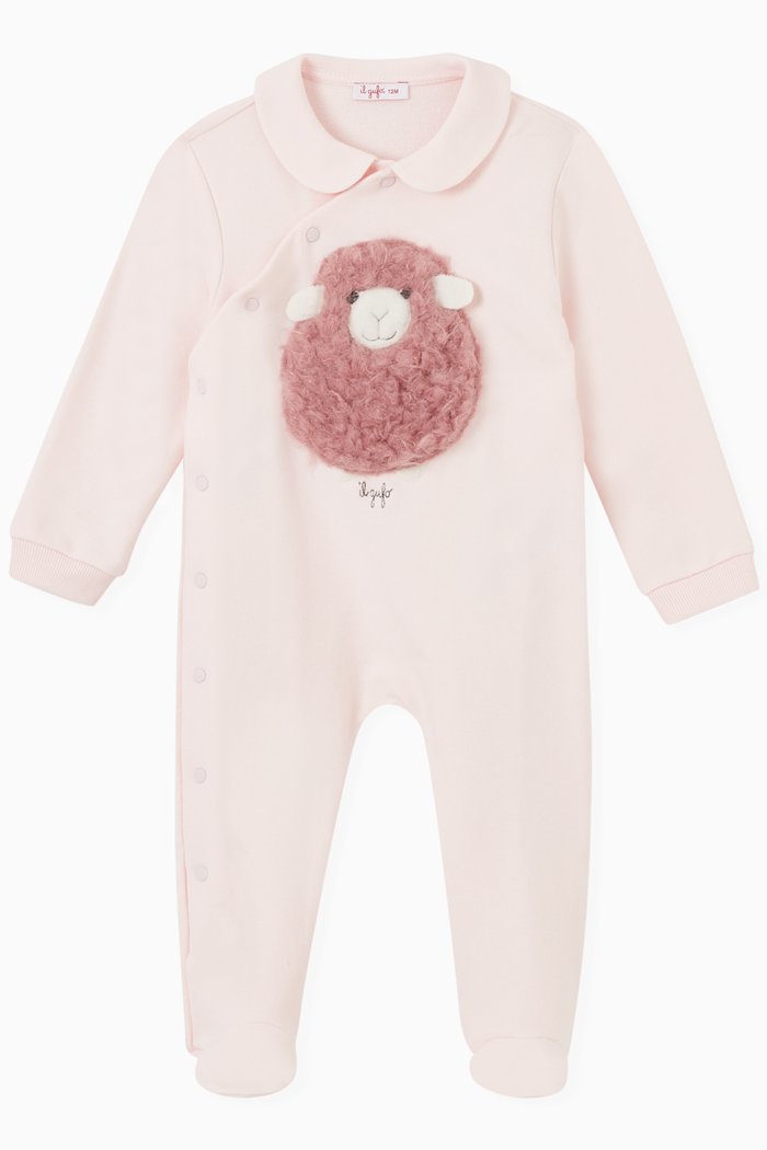 Sheep Pajama in Stretch Cotton, Pink