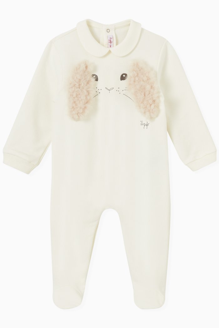 

Rabbit Pajama in Stretch Cotton, White