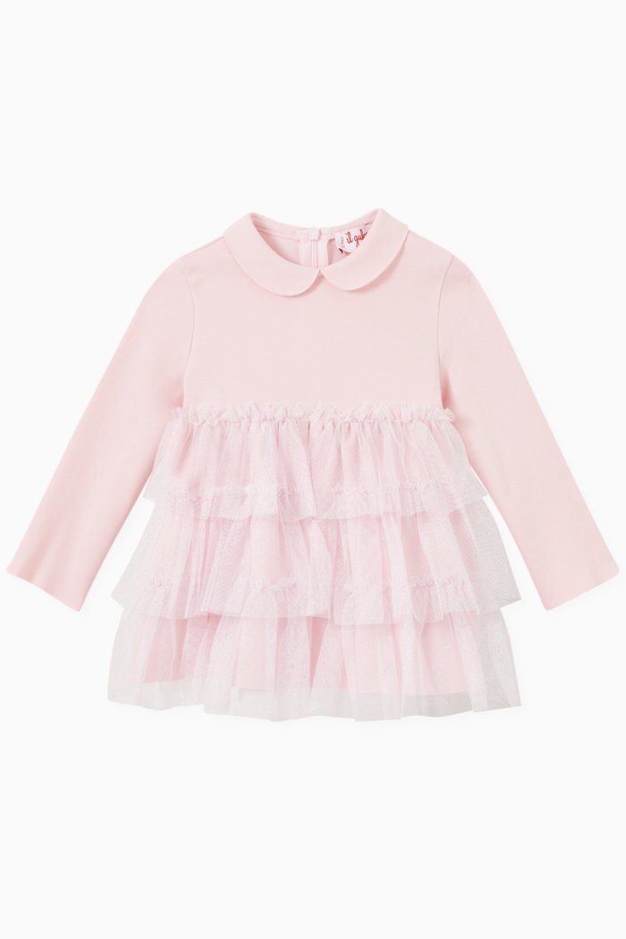 

Ruffle Dress in Cotton, Pink