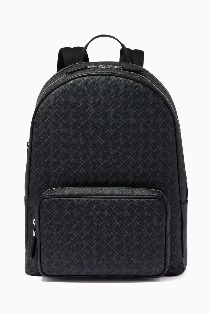 

D Signature Backpack in Leather, Black
