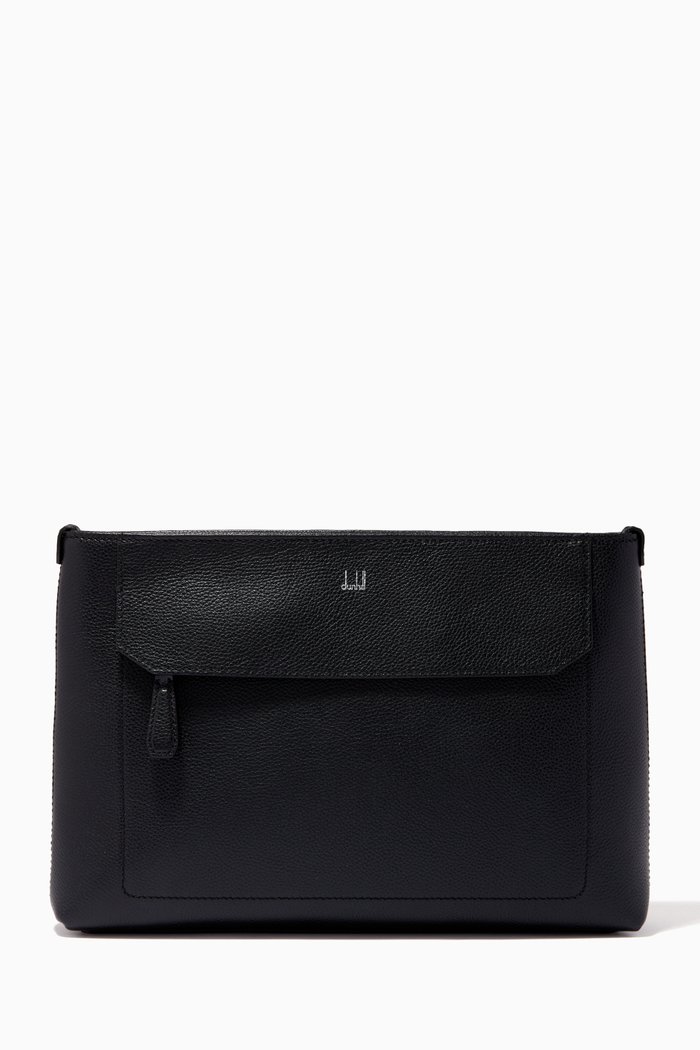 

D Belgrave Zipped Pouch in Leather, Black