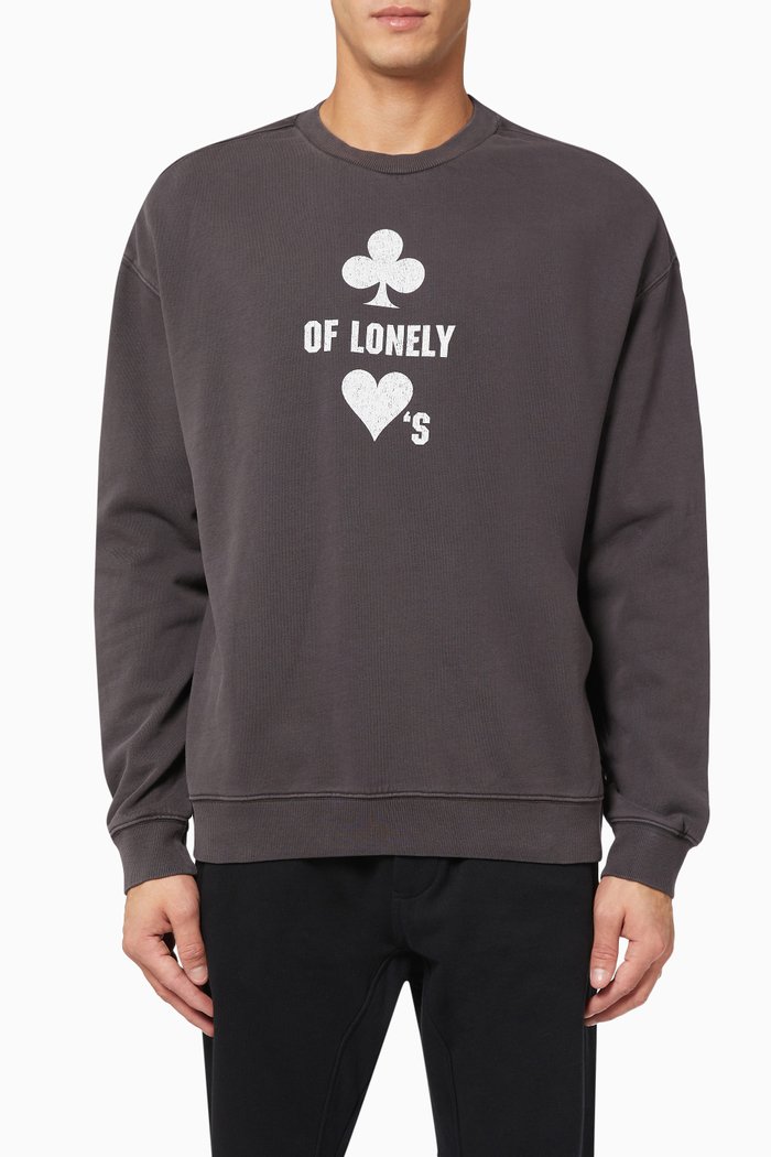 

Klub of Hearts Biggie Sweatshirt in Loopback Cotton, Black