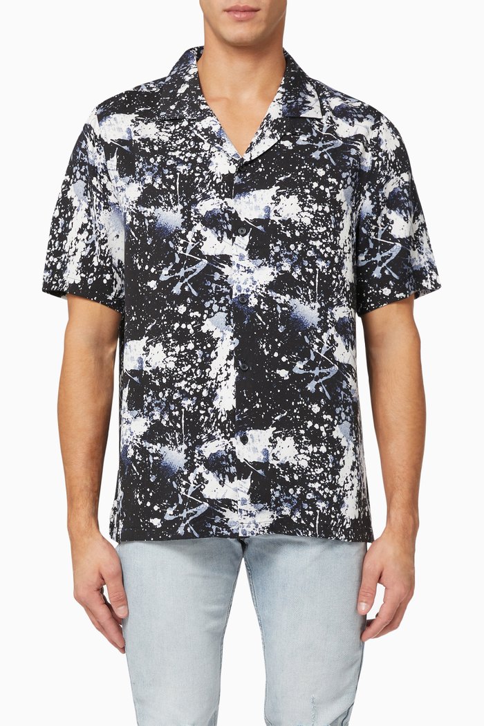 

Splash Back Resort Shirt in Lyocell, Black