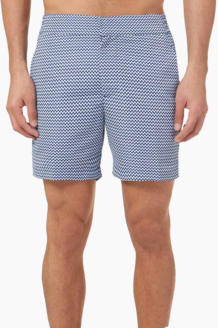 

Classic Swim Shorts in Cotton Mesh, Blue