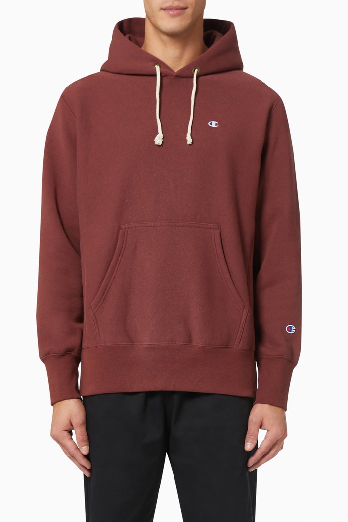 

Small Logo Hooded Sweatshirt in Reverse Weave, Red