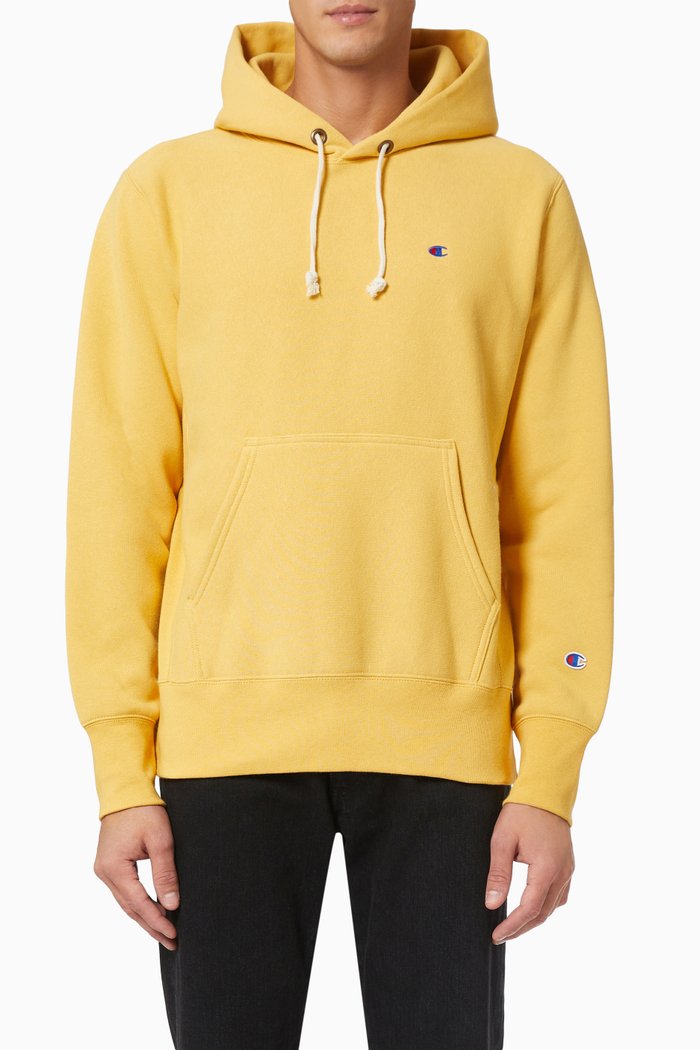 

Small Logo Hooded Sweatshirt in Reverse Weave, Yellow