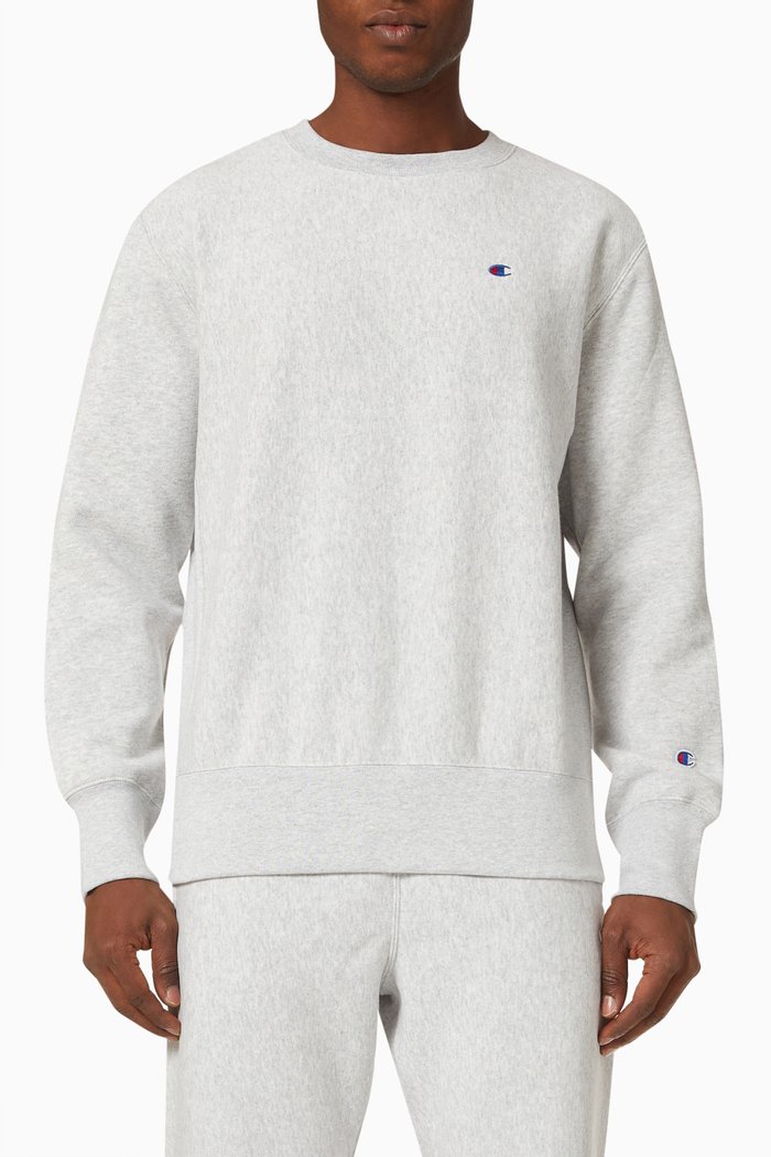 

Small Logo Sweatshirt in Reverse Weave, Grey
