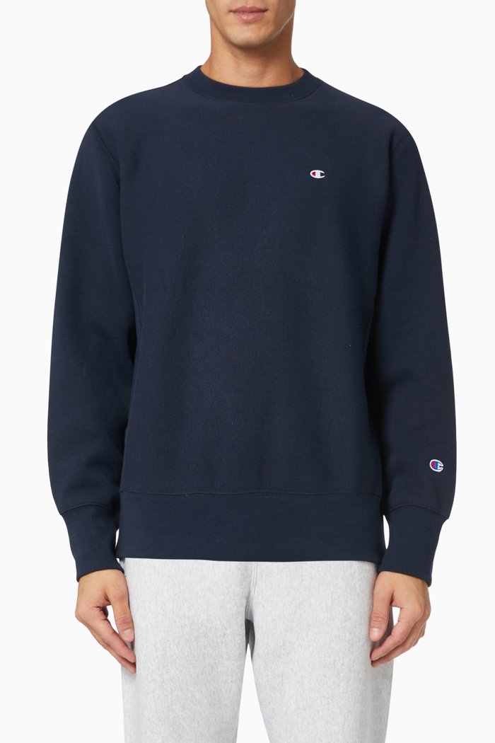 

Small Logo Sweatshirt in Reverse Weave, Blue