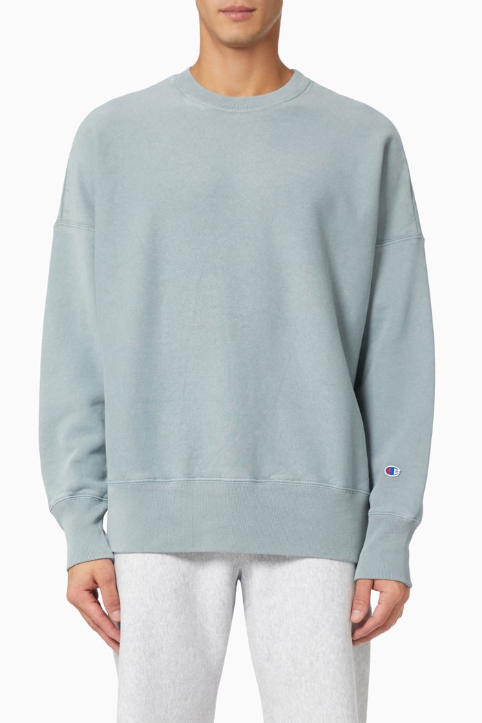 

Crewneck Sweatshirt in Reverse Weave, Blue
